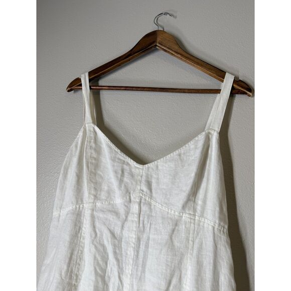 Lauren Ralph Lauren Y2k Babydoll Linen Midi Dress Sz 8 Cottagecore Beachy Boho - Picture 2 of 9
